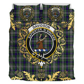 Davidson of Tulloch Dress 01 Tartan Crest Bedding Set - Golden Thistle Style